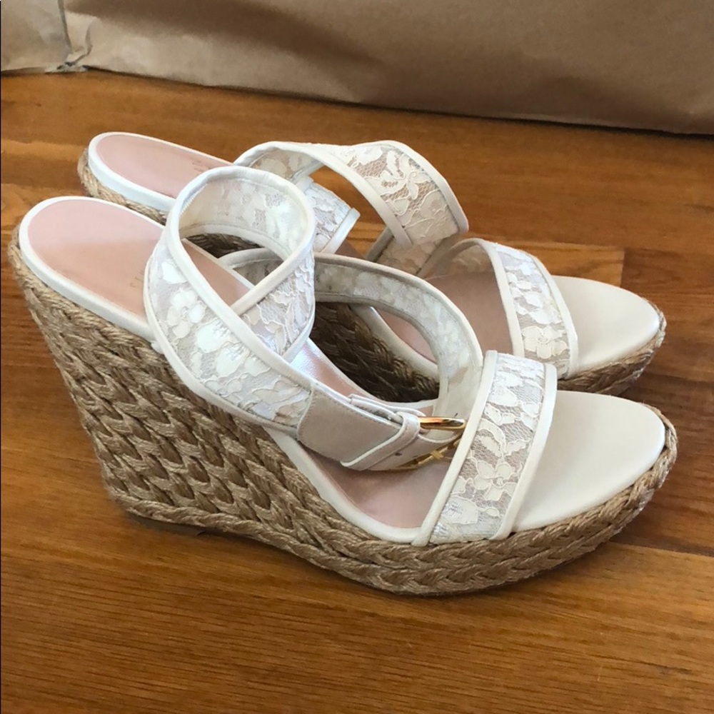 Stuart Weitzman white wedge sandal